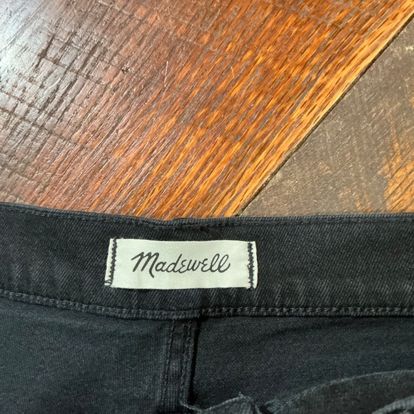 Madewell High Rise Black Denim Shorts Raw Hem | Size 31 - Picture 6 of 7